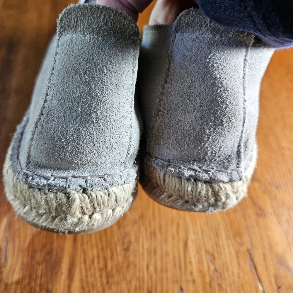 Fabiolas‎ Espadrilles Women's Slip On Shoes Size 39/US 8.5 Gray Suede Leather